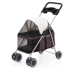 Pet Stroller Lightweight Folding Pet Cat Dog Rabbit Easy Installation Trolley